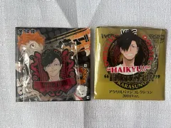 ハイキュー 鬼龍紅郎 アクリルバッジ まとめ 2個 + ビジュアル色紙 1枚 全 3個