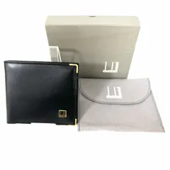 SD5449 新品未使用！ dunhill ダンヒル レザー 二つ折り財布 コンパクトウォレット 金具ゴールド メンズ ビジネス ブラック