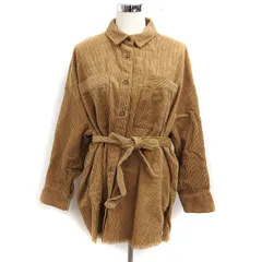 ケイビーエフ KBF アーバンリサーチ コーデュロイ シャツジャケット リボン 無地 コットン 綿 One ベージュ /FT28