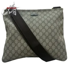 GUCCI グッチ GGスプリームキャンバス グレー シルバー金具 PVC 201446 ショルダーバッグ メッセンジャーバッグ レディース S1-00007【中古】