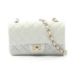 シャネル CHANEL ショルダーバッグ ミニマトラッセ20 A69900 ライトグレー ラムスキン（羊革） ミニマトラッセ チェーンショルダー レディース Used A
