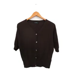 グリーンレーベルリラクシング ユナイテッドアローズ green label relaxing カーディガン 七分袖 Vネック コットン シンプル ブラウン 茶 /KT18