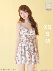 ボルドー [FM4623-NV-2601]【ROBE de FLEURS/ローブドフルール】クラシカルフラワー/ フレア/ ミニドレス/ キャバドレス/ AngelR