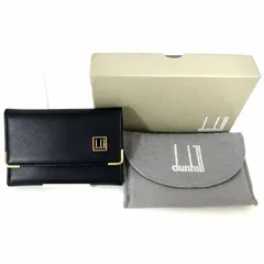 SD5448 新品未使用！ dunhill ダンヒル レザー 6連キーケース ブラック 金具ゴールド ロゴプレート