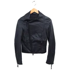 ナイン NINE ライダース ジャケット ゴートレザー ステンカラー 総裏地 ジップアップ 黒 ブラック /NT13