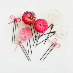 〔548〕七五三髪飾り　ヘアピン　ヘッドドレス　水引ピン　ひなまつり　ピンク系