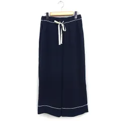 エージーバイアクアガール AG by aquagirl イージー ワイド パンツ 配色ライン S ネイビー 紺 /FT21