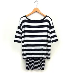 ボールジー BALLSEY トゥモローランド ボーダー フェイクレイヤード ワンピース ミニ タイト ボートネック 七分袖 S 黒 ブラック 白 ホワイト /NT19