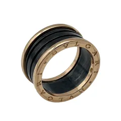 【中古】BVLGARI ブルガリ ビーゼロワン　セラミック K18PG（ピンク） リング・指輪 19号 ブラック メンズ 3バンド　ブラック