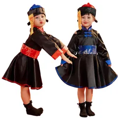 [JUNDOMECY] ハロウィン 衣装 子供 キョンシー コスプレ 女の子 5点セット チャイナ ゾンビ チャイナ服 可愛い レッド ブルー キッズ コスチューム ホラー おもしろ ペア ワンピース イベント 文化祭 演出服 120