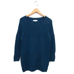 クミキョク 組曲 KUMIKYOKU ニット セーター リブ ウール 大きいサイズ ラグランスリーブ ケーブル編み 長袖 6 青 ブルー /NT27