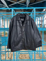 GUESS ゲス レザージャケット レザーコート 古着 XLサイズ アセテート ナイロン