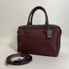 美品♡COACH コーチ ロゴ レザー 2way ボストンバッグ ボルドー 2511-11｜美品｜コーチ 2WAYハンドバッグ キャンバス レザー ボルドー