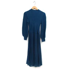 スナイデル SNIDEL 切替 ニット プリーツ ワンピース 長袖 ロング ボトルネック 0 グリーン 緑 /FT47