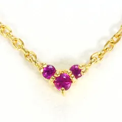 アガット agete K18YG ネックレス ルビー 総重量約1.5g 約40cm