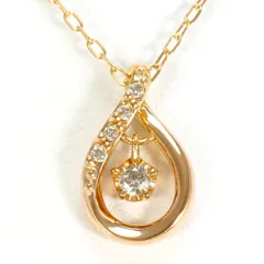 ヨンドシー 4℃ K18PG ネックレス ダイヤモンド 総重量約1.5g 約40cm