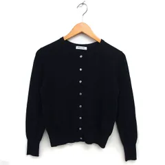 ナチュラルビューティーベーシック NATURAL BEAUTY BASIC クルーネック カーディガン ニット ハイゲージ リブ クロップド 長袖 FR 黒 ブラック /NT10