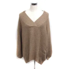 スピック&スパン Spick&Span Vネック ニット セーター 長袖 ローゲージ ゆったり ウール ベージュ /FT19