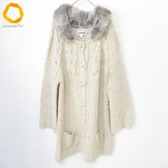 ホコモモラ Jocomomola ニットカーディガン ロング ファー レディース [w991843]