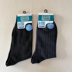 ［新品未使用］ 紳士クールビズクルー丈ソックス2足セット 紳士靴下 メンズソックス まとめ売り ［25～26cm］ 薄地タイプ 薄手［フリーサイズ］ 春夏 ネイビー ブラック ビジネスソックス