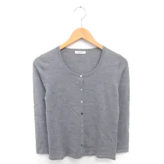 ボールジー BALLSEY トゥモローランド カーディガン ニット ウール 薄手 無地 シンプル 長袖 38 グレー /TT