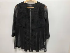 HIROKO BIS メッシュノーカラージャケット メッシュジャケット 七分袖ジャケット 黒 9