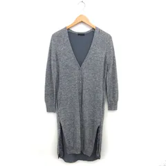 ケーティー キヨコ タカセ  K.T KIYOKO TAKASE ロング カーディガン ニット ウール混 リブ ハイゲージ 長袖 9 グレー /NT31