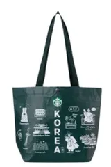 スタバ グッズ バッグ 韓国限定 トートバッグ グリーン M リユーザブルバッグス グッズ バッグ 韓国限定 トートバッグ グリーン M ◎ 