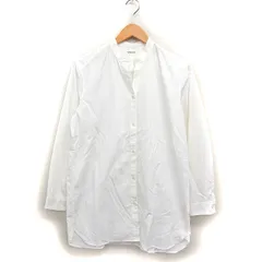 ニューヨーカー NEWYORKER ロング シャツ ブラウス 長袖 無地 コットン 綿 L ホワイト 白 /FT16