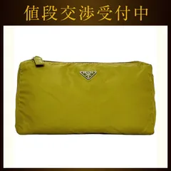 プラダ ポーチ ライトグリーン テスート 小物入れ ナイロン 中古 8