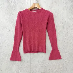 CIAOPANIC TYPY チャオパニックティピー リブニット フレアスリーブ クルーネック 無地 ピンク one size ◎_〇□