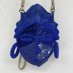 JAMIN PUECH/ジャマンピュエッシュ／ショルダーバッグ/ビーズ・スパンコール／がま口／ブルー