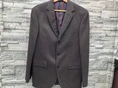 POLO RALPH LAUREN ラルフローレン／テーラードジャケット／ストライプ／BLK／381 BLEECKER／サイズ48