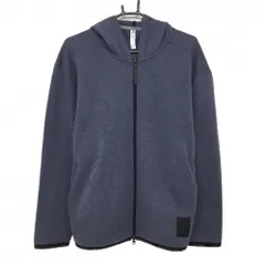 【美品】アディダス ジップパーカー 杢ネイビー×黒 ダブルジップ メンズ L ゴルフウェア adidas