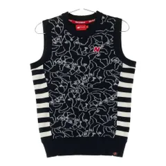 サイズ：1 NEW BALANCE GOLF ニューバランス  ニットベスト ボーダー柄 ボストンテリア ブラック系 [240101617428] ゴルフウェア レディース ストスト