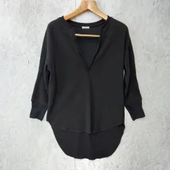 ITEMS URBAN RESEARCH アイテムアーバンリサーチ キーネック プルオーバー チュニック丈 ニット ブラック Fサイズ ◎_〇◇