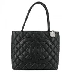 シャネル ハンドバッグ レディース マトラッセ 復刻トート トートバッグ ココマーク 肩掛け CHANEL キャビアスキン ブラック 黒 シルバー金具【中古品】
