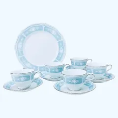 未使用品 NORITAKE ノリタケ　レースウッドゴールドサロンセット（カップ&ソーサー5客、プレート1枚）箱付き