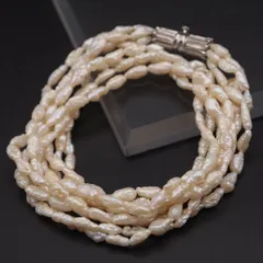 J512 淡水真珠 パール SV刻印 ネックレス 4連 デザイン シルバー 6月誕生石