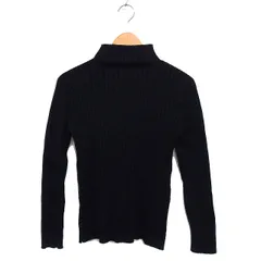 ミスティック mystic リブ ニット セーター 長袖 ハイネック 無地 F ブラック 黒 /FT8