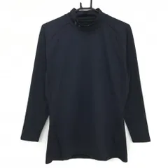 【美品】アンダーアーマー ハイネックインナーシャツ 黒×グレー 裏微起毛  メンズ LG ゴルフウェア UNDER ARMOUR