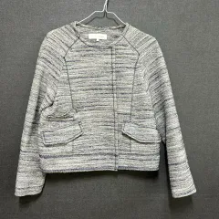 1号サイズ オリーブ デ オリーブ ツイード ノーカラー ジャケット ブルー