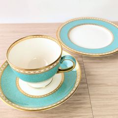 ウエッジウッドユーランダーカップ＆ソーサープレート皿セット ウエッジウッド ユーランダー 水色 カップ＆ソーサ― プレート 黒壺