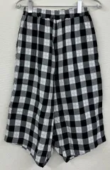 gomme ゴム　サルエルパンツ　サイズM チェック白黒②