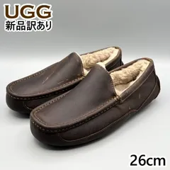 【新品】UGG モカシンスリッポン ムートンシューズ タン USA8/JP26cm アスコット メンズ/男性用 1103889 アグ (ug218)