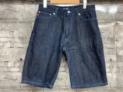 STUSSY ステューシー ハーフジーンズ 00s バックペンキロゴ サイズM ネイビー 
