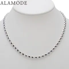 S8.0/D0.82 サファイア ダイヤ ネックレス K18 ホワイトゴールド WG アクセサリー ジュエリー シルバー銀 ブルー青 レディース 40802145106【中古】【アラモード】