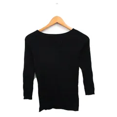 B&Y ユナイテッドアローズ BEAUTY&YOUTH ビューティー&ユース リブ ニット セーター 七分袖 コットン シンプル ブラック 黒 /KT12