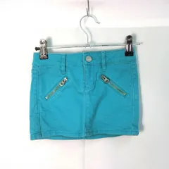 GAP KIDS ギャップキッズ 1969ジップデニムミニスカート ターコイズブルー 120cm □□
