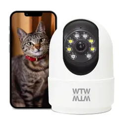 【24時間カラー監視ならコレが WTW 塚本無線 みてるちゃんNEKO8 防犯カメラ 監視カメラ 見守り ペット 高齢者 監視 Wi-Fi ワイヤレス 2.4Ghz/5Ghz対応 ダブルバンド スマホ パンチルト 夜間撮影 防犯灯 双方向通話 70b9a5e3